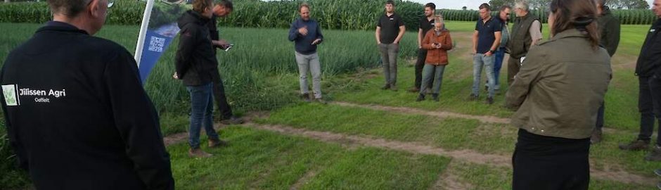 Deelnemers aan de demo onkruidbestrijding in zaaiui, van Schoon Water voor Brabant